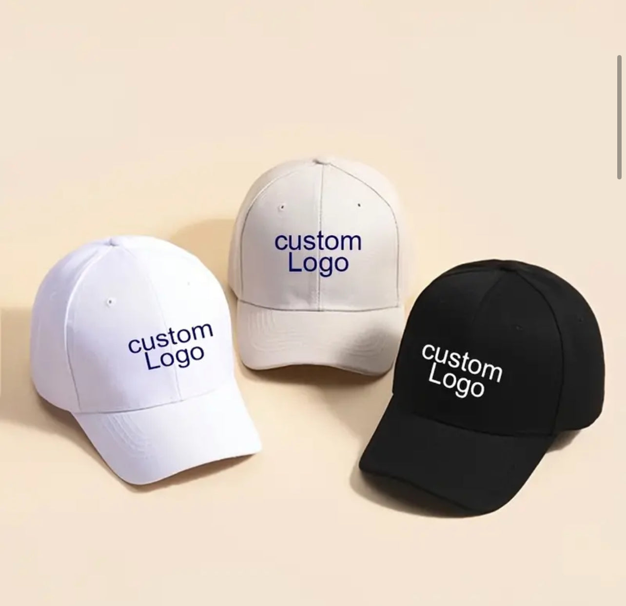 Custom Logo Baseball Cap, Personalized Design Cotton Hat, Comfortable & Durable, Photo/Pattern Print Option, Unisex Sport Cap
